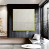 3D White oil painting Hand-Painted Thick Texture Oil Painting handpainted Beige White Painting On Canvas Abstract 3D white Textured oil painting Wall