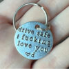 Christmas Gifts Anniversary Gift Drive Safe Keychain I Love You I Glass Keyring Valentine's Day Gift For Girlfriend Wife For Boyfriend Husband 2024 -