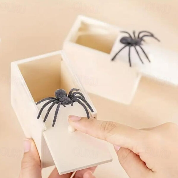 Halloween Gift Spider in a Box Gag Gift Spider Scare Prank Box, Hilarious Wooden Scare Box,Handmade Fun Joke Scarebox Toy 2025 - US $7.99