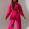 Women's Active Streetwear Tracksuit Pants Sets Long Sleeve Hooded Solid Color Casual Weekend Black White Pink Fall & Winter Regular Fit 2025 - US $40.
